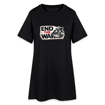 War No More – Sticker Peace & Humanity  - Robe T-shirt Femme - noir - Devant