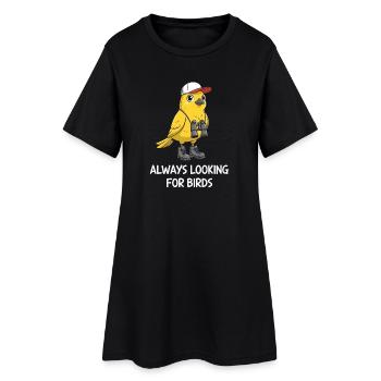 Observation des oiseaux Ornithologue Nerd - Robe T-shirt Femme - noir - Devant