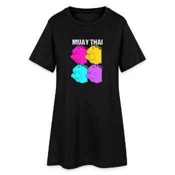 Boxe thaïlandaise kickboxer kickboxing Muay thaï - Robe T-shirt Femme - noir - Devant