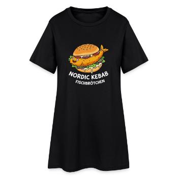 Lustiges Fischbrötchen Küstenhumor Nordsee Ostsee - Frauen T-Shirt-Kleid - Schwarz - Vorne