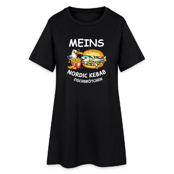 Lustiges Fischbrötchen Küstenhumor Nordsee Ostsee - Frauen T-Shirt-Kleid - Schwarz - Vorne