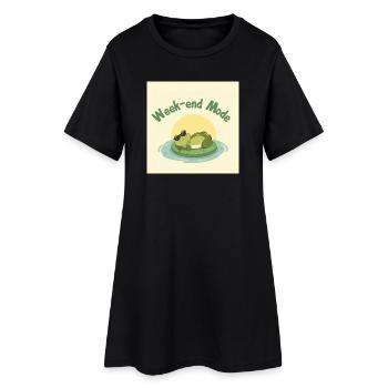 Week-end Mode Grenouille Chill - Robe T-shirt Femme - noir - Devant