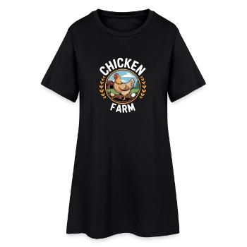 Chicken Farm Hühnerhalter Huhn - Frauen T-Shirt-Kleid - Schwarz - Vorne