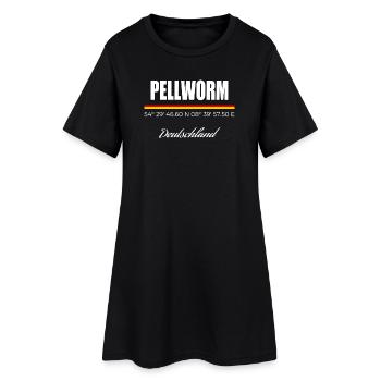 Pellworm - Frauen T-Shirt-Kleid - Schwarz - Vorne