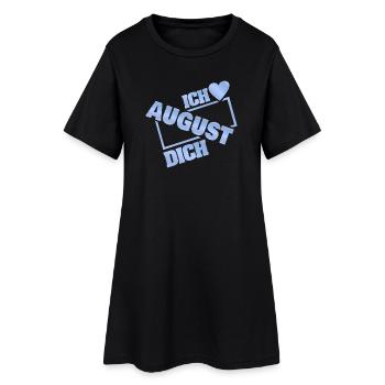 Liebe August - Frauen T-Shirt-Kleid - Schwarz - Vorne