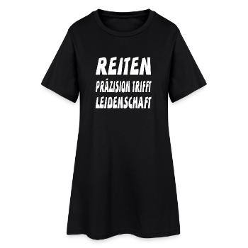Reiten - Frauen T-Shirt-Kleid - Schwarz - Vorne