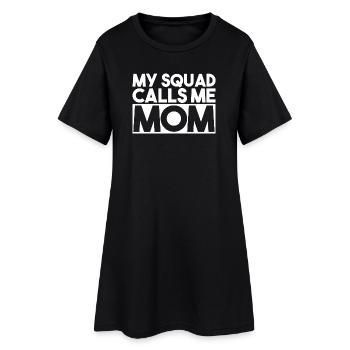 Mon escouade m’appelle Maman Slogan Typographie Audacieuse - Robe T-shirt Femme - noir - Devant