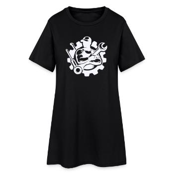 Alimentation du tournevis dans la conception des engrenages - Robe T-shirt Femme - noir - Devant