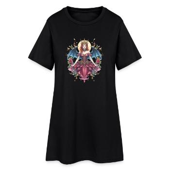 Reine gothique ailée parmi les roses - Robe T-shirt Femme - noir - Devant