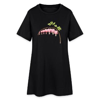 Fleur de printemps rose au cœur saignant - Robe T-shirt Femme - noir - Devant