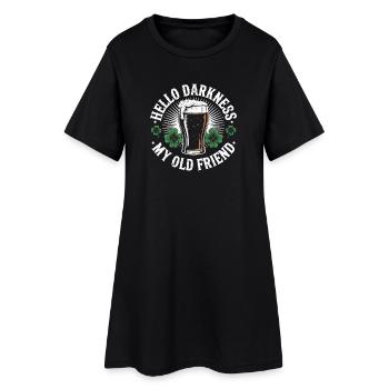 Bonjour Darkness, mon vieil ami boit de la bière Stout - Robe T-shirt Femme - noir - Devant