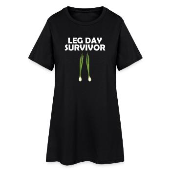 Leg Day Survivor Poireaux I Sport Design I Fit - Robe T-shirt Femme - noir - Devant