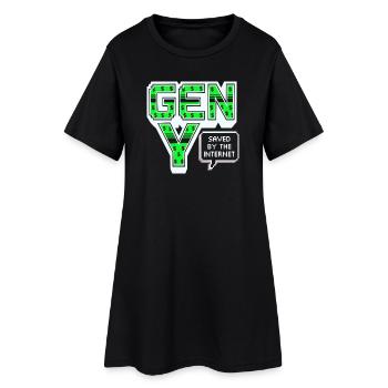Génération Y, génération Y, Chemise Millennials, sweat à capuche - Robe T-shirt Femme - noir - Devant