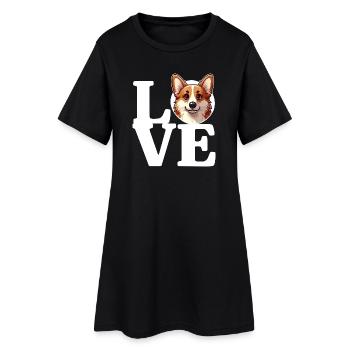 ADORE Corgi Chien Reine Amoureuse des Chiens Drôle - Robe T-shirt Femme - noir - Devant
