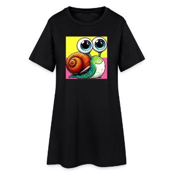 Escargot - Robe T-shirt Femme - noir - Devant