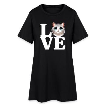 J’ADORE Chat Amoureux Chat Drôle - Robe T-shirt Femme - noir - Devant