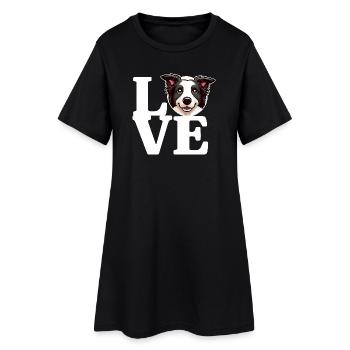 J’ADORE le chien Border Collie Dog Lover Drôle - Robe T-shirt Femme - noir - Devant
