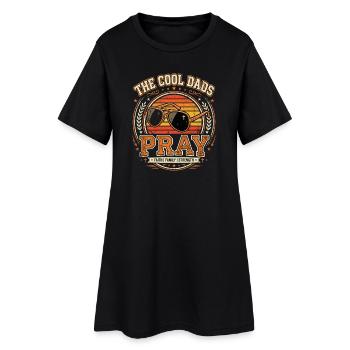 Les papas cool prient l’homme de Dieu Papa Croix de foi - Robe T-shirt Femme - noir - Devant