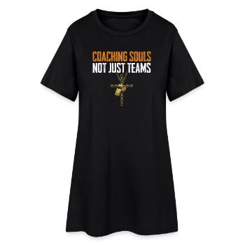 Coaching Souls Not Just Teams Gesegneter Papa - Frauen T-Shirt-Kleid - Schwarz - Vorne