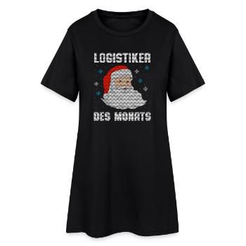 Logistiker des Monats / Weihnachtsmann - Frauen T-Shirt-Kleid - Schwarz - Vorne