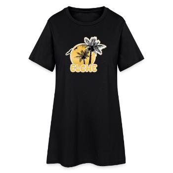 Strand Elche - Frauen T-Shirt-Kleid - Schwarz - Vorne