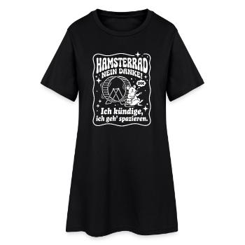 Hamsterrad Nein Danke Kündigung Humor Spruch - Frauen T-Shirt-Kleid - Schwarz - Vorne