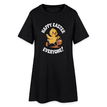 Joyeuses Pâques à tous, Frohe Ostern Vintage - Robe T-shirt Femme - noir - Devant