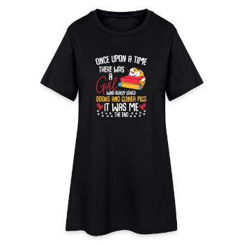 Amour de la fille studieuse et du cochon d’Inde - Robe T-shirt Femme - noir - Devant