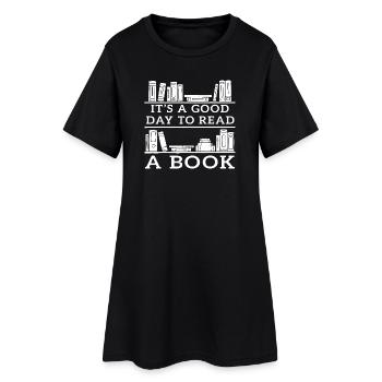 Es ist ein guter Tag, um ein Buch zu lesen - Frauen T-Shirt-Kleid - Schwarz - Vorne