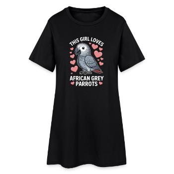 Grey Parrot Sayings Funny Grey Parrot Gift - Women’s T-Shirt Dress - black - Front
