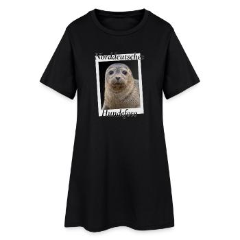 Norddeutsches Hundefoto Lustiger Seehund Nordsee H - Frauen T-Shirt-Kleid - Schwarz - Vorne