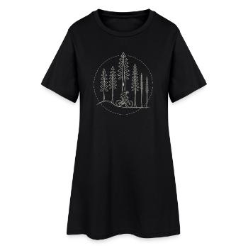 Cycliste dans la nature - Robe T-shirt Femme - noir - Devant