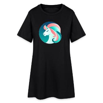 Image de rêve de licorne néon - Robe T-shirt Femme - noir - Devant