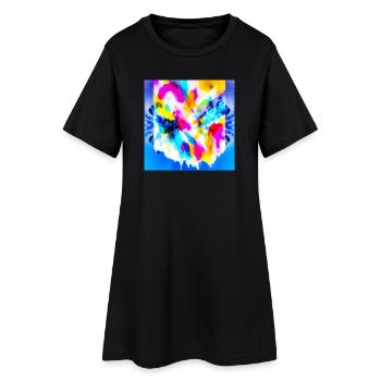 Explosion of colour in watercolour - Women’s T-Shirt Dress - black - Front
