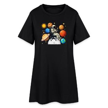 Astronaut Gaming Jeu Spatial Gamer - Robe T-shirt Femme - noir - Devant