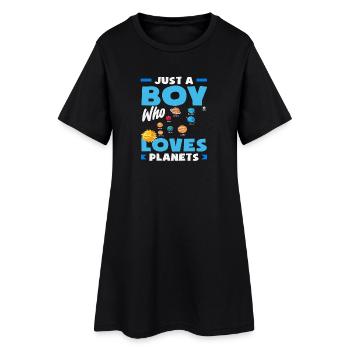 Only one boy who loves planets Space - Women’s T-Shirt Dress - black - Front