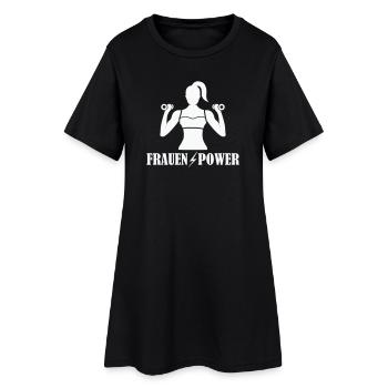 Frauen Power Kraft beim Gewichtheben - Frauen T-Shirt-Kleid - Schwarz - Vorne