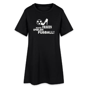 Frauen Spielen Fußball Logo - Frauen T-Shirt-Kleid - Schwarz - Vorne