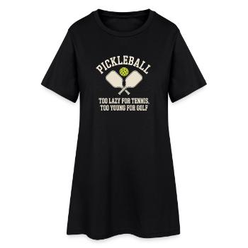 Pickleball Player Too Lazy For Tennis Pickleball - Women’s T-Shirt Dress - black - Front