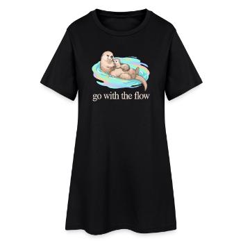 Nimm das Flow Otter Duo - Frauen T-Shirt-Kleid - Schwarz - Vorne
