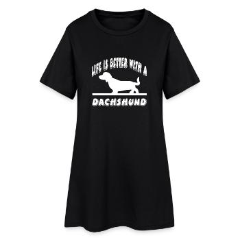 Teckel - Robe T-shirt Femme - noir - Devant