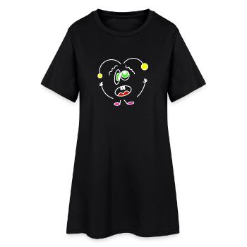 Battement de cœur fou - Robe T-shirt Femme - noir - Devant