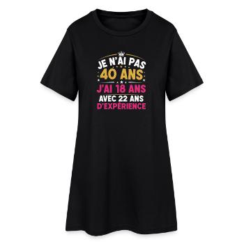 Femme 40 ans femme 1986 cadeau drôle anniversaire  - Robe T-shirt Femme - noir - Devant