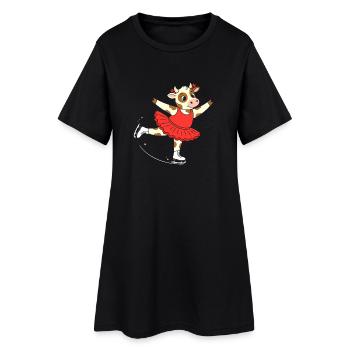 Kuh im Ballettkleid - Frauen T-Shirt-Kleid - Schwarz - Vorne