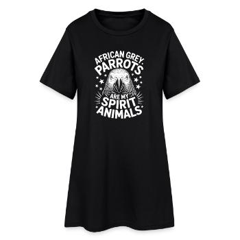 Grey Parrot Sayings Funny Grey Parrot Gift - Women’s T-Shirt Dress - black - Front
