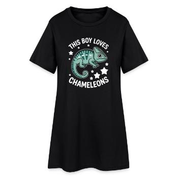 Don des Drôles Caméléons Drôles de Expressions Caméléon - Robe T-shirt Femme - noir - Devant