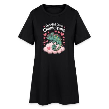 Don des Drôles Caméléons Drôles de Expressions Caméléon - Robe T-shirt Femme - noir - Devant
