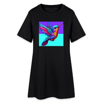 colibri - Robe T-shirt Femme - noir - Devant