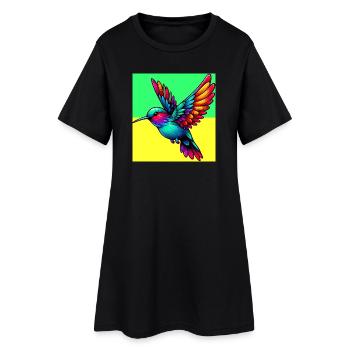 colibri - Robe T-shirt Femme - noir - Devant