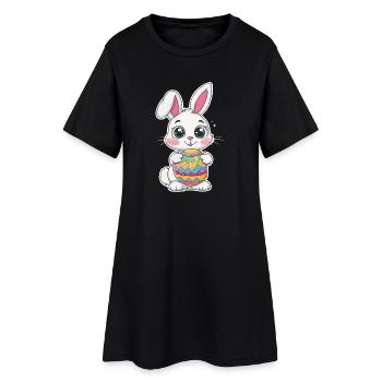 Lapin mignon lapin de Pâques mignon lapin de Pâques - Robe T-shirt Femme - noir - Devant